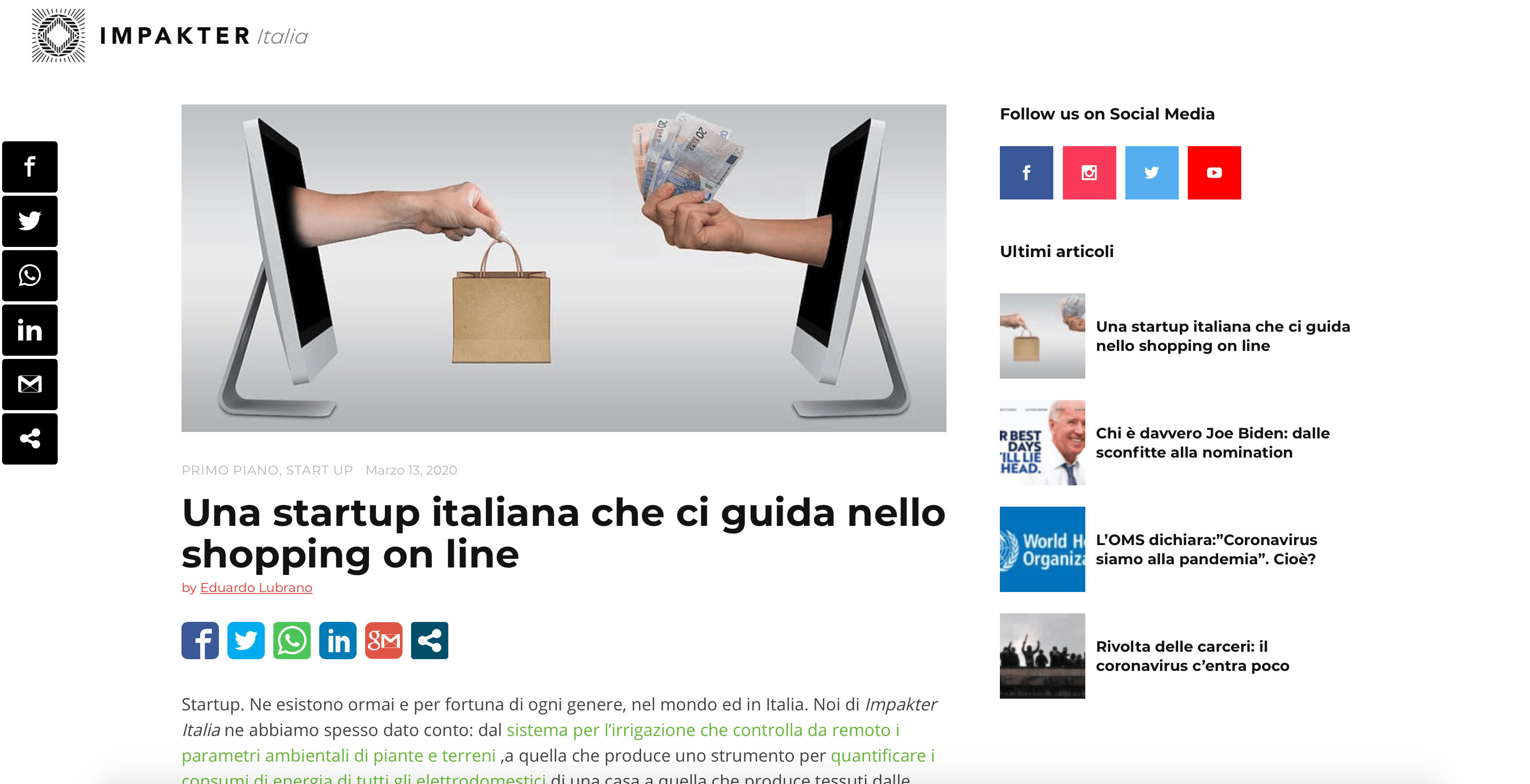 Una startup italiana che ci guida nello shopping on line